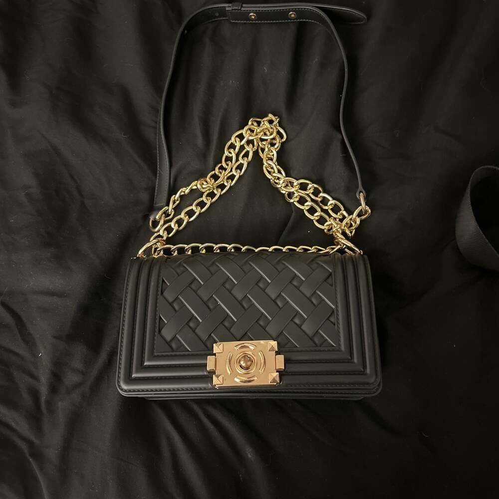 Most Wanted USA Lattice Braid Rectangular Jelly Crossbody Bag